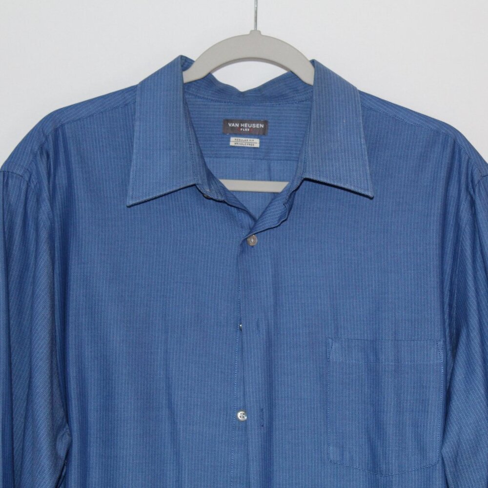 Van Heusen Flex Regular Fit Wrinkle Free classic button up long sleeve 17 34/35 - Picture 2 of 6